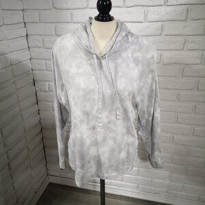 Old Navy Ladies Size XXL Grey Tie Dye Long Sleeves Lightweight Hoodie